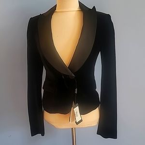 NWT EMPORIO ARMANI FORMAL BLACK VELVET SILK BLAZER SMALL